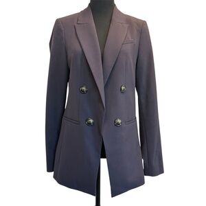 RW&CO women's purple blazer suiting stretch lining Sz 6 professional business